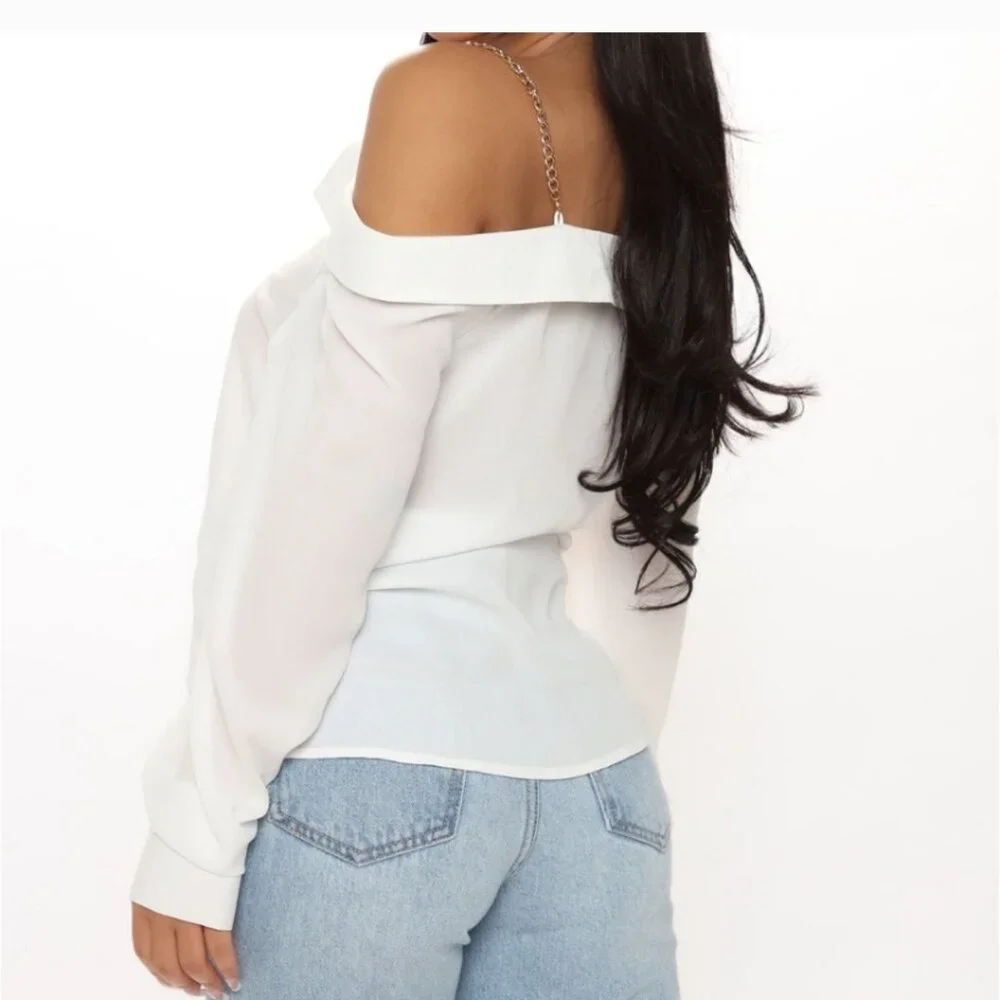 Long sleeve chiffon top - Picture 2 of 4